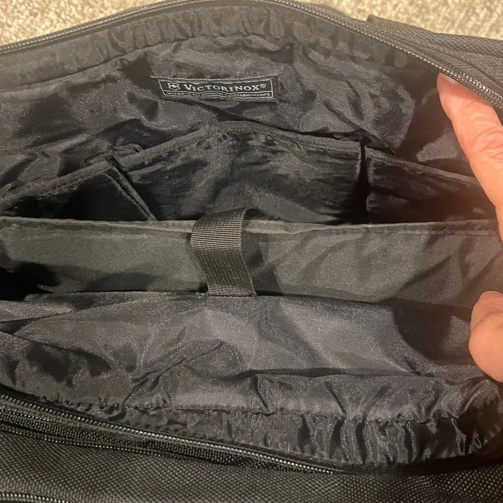 Victorinox Black Messenger Laptop Bag 17”x13”x5” Bain Capital Logo